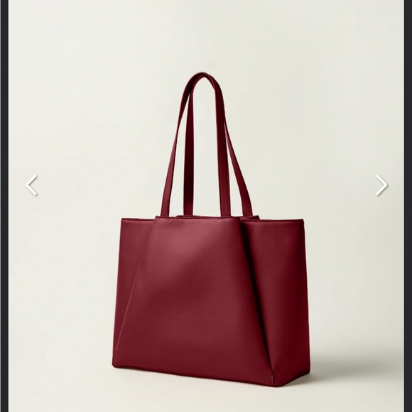 Apryl Women's Burgundy Tote Bag Large Capacity Business Work Laptop Handbag - Picture 10 of 12